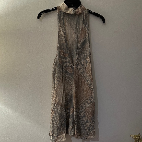 Free People Backless Dress - Gray and Tan - Preloved - Picture 6 of 6